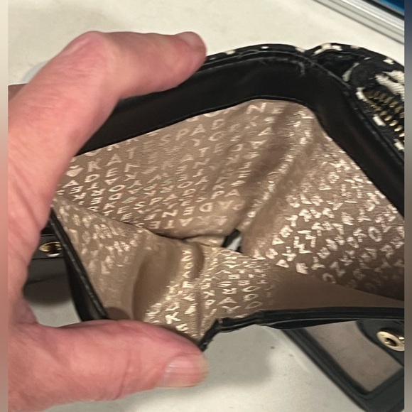 Kate Spade Black and Cream Patterned Wallet with Pink Accent - Picture 12 of 16